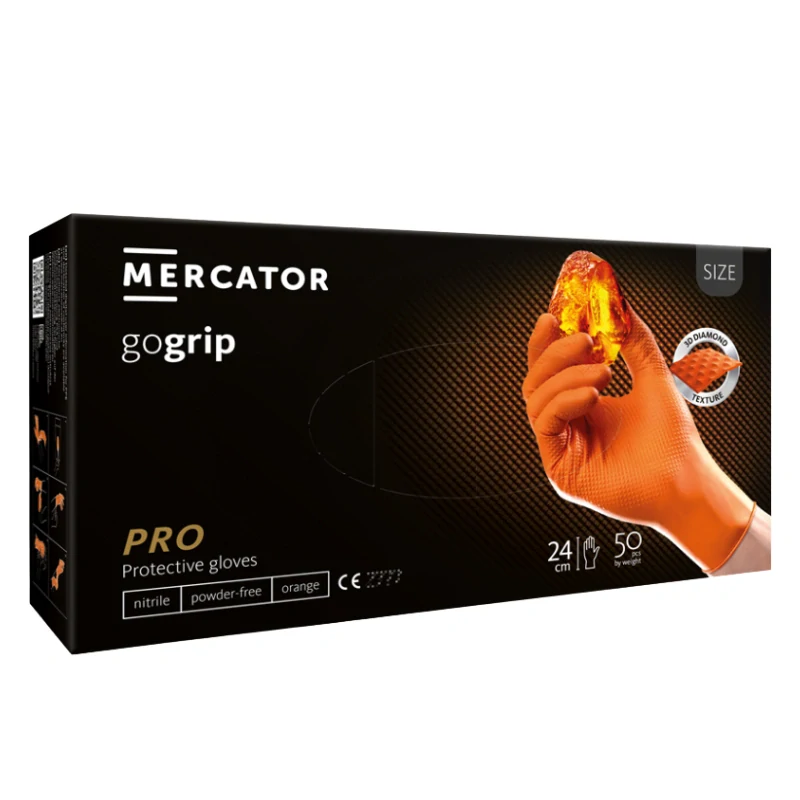 MERCATOR Protišmykové rukavice GoGrip 50ks - nitrilové rukavice