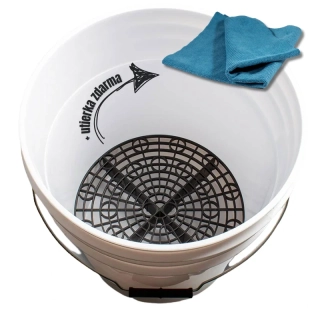 Set Wash Bucket + Filter WHITE - detailingové vedro so separátorom + utierka ZDARMA